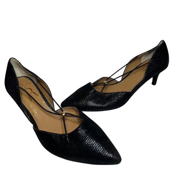 J Renee Size 9 Pointed Toe Veeva Pump Shoes Black Party Classic Office Siren - Picture 1 of 11